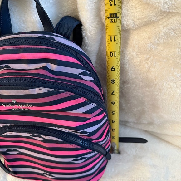 Kate Spade Pink and Black Striped Backpack - Picture 4 of 16